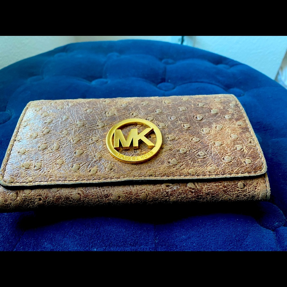 Michael Kors ostrich leather wallet